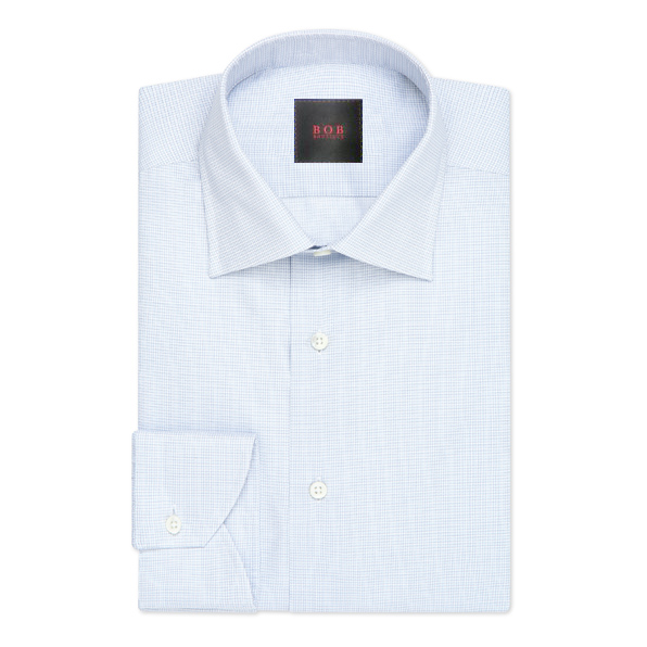 Light Blue Micro Check Dress Shirt – Bob Boutique