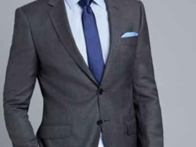 Gray Cashmere Wool Suit