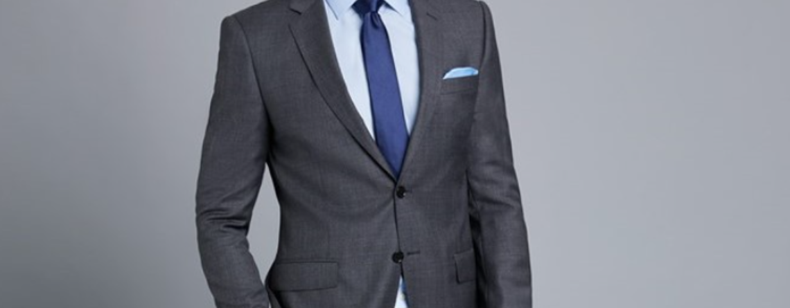 Gray Cashmere Wool Suit