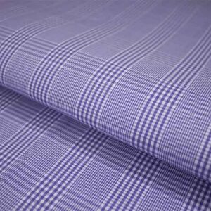 Italian Cotton Wrinkle Free Plain Weave Shirt Fabric Check Pattern B-388